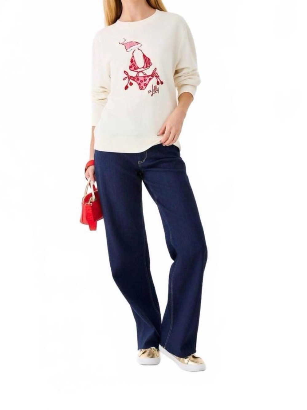 Lilly Pulitzer, NWTs Ballard Pullover Sweatshirt with Red Graphic, multiple sz - Picture 2 of 5